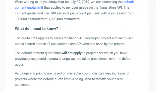 구글에서 이런 메일을 받았는데 무슨 뜻인가요? “[Action Required] Cloud Translation API increase…”